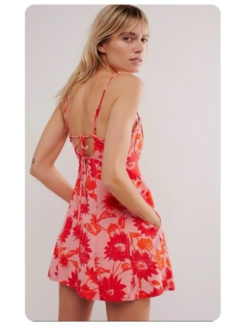 NWT Free People Altura Printed Mini Dress in Strawberry Lemonade sz M - Picture 2 of 10